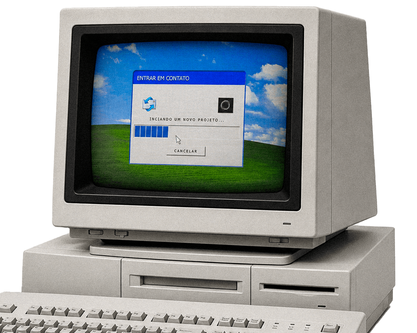 Retro white computer
